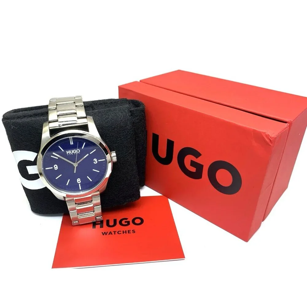 Hugo Boss Men's Watch 1530015 Quartz Blue Dial Silver Stainless Steel 44mm